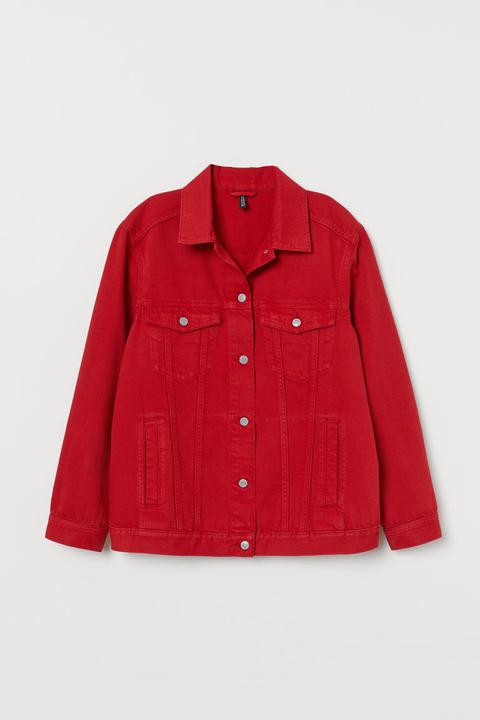 H & M - Giubbotto In Denim - Rosso