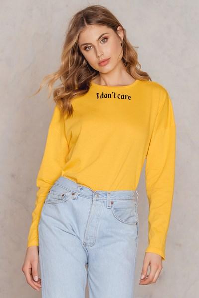 Na-kd I Don't Care Long Sleeve Top - Yellow