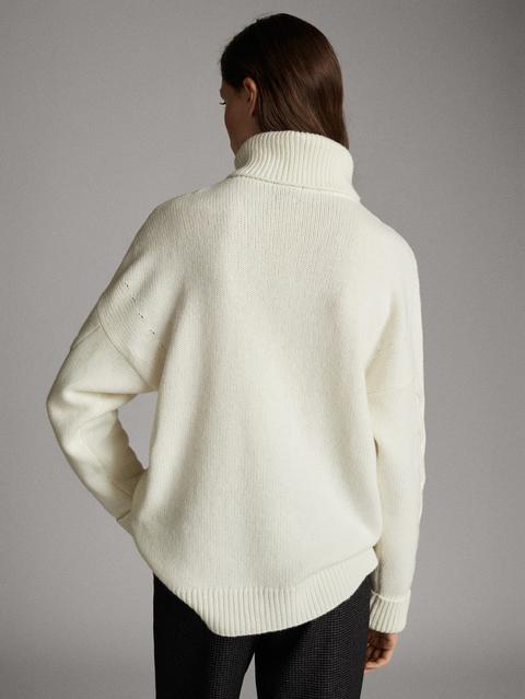 Jersey Cuello Alto Trenzas Lana
