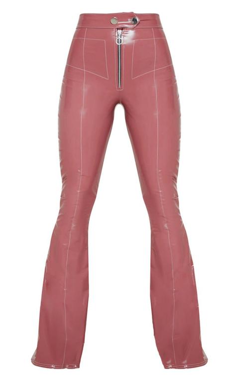 vinyl flared trousers