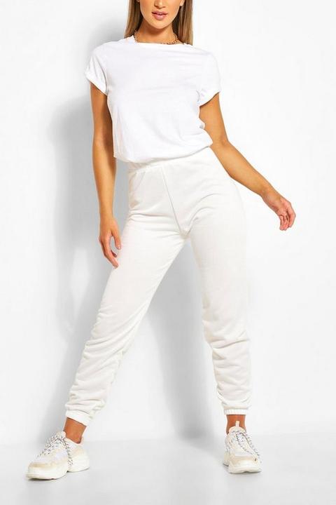 Womens Basic Regular Fit Joggers - White - L, White