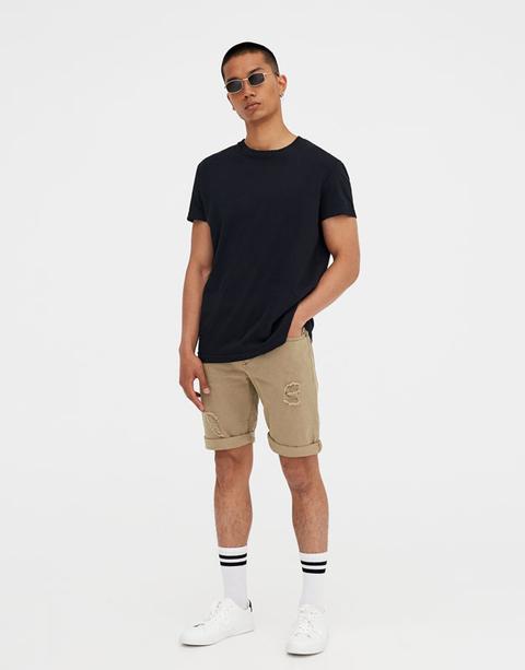 Ripped Denim Bermuda Shorts from Pull 