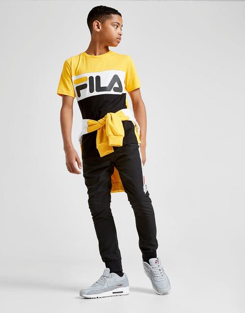 black and yellow fila shirt