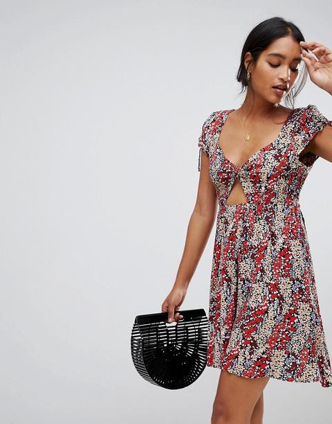 Vestido Estampado Con Aberturas Miss Right De Free People