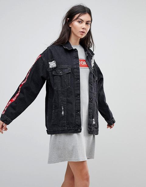 Kubban Tape Arm Oversized Denim Jacket