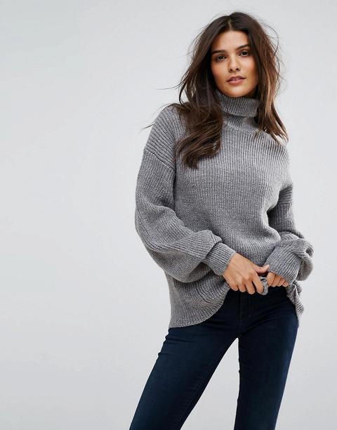 Vero Moda - Maglione Lavorato Con Collo Alto - Grigio