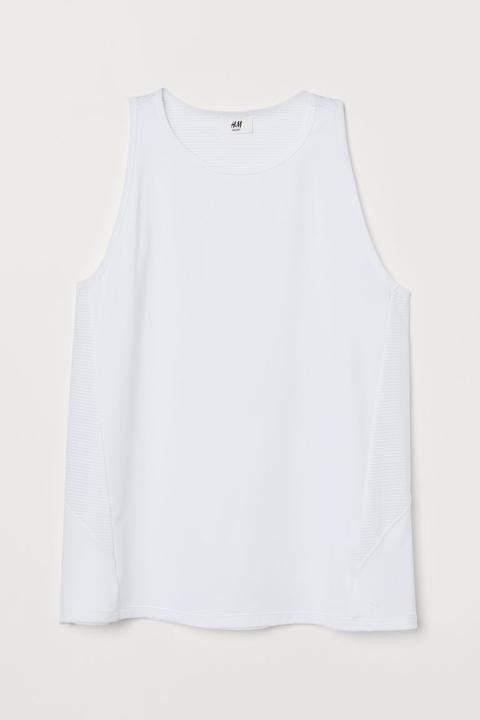 H & M - Camiseta De Deporte Sin Mangas - Blanco