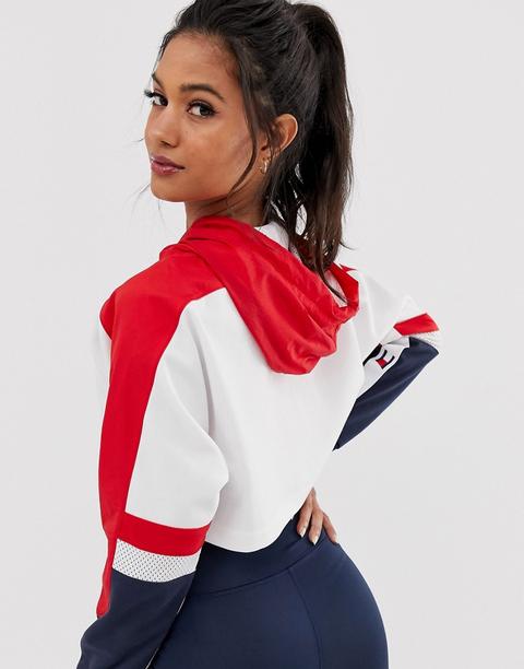 tommy hilfiger tape crop hoodie