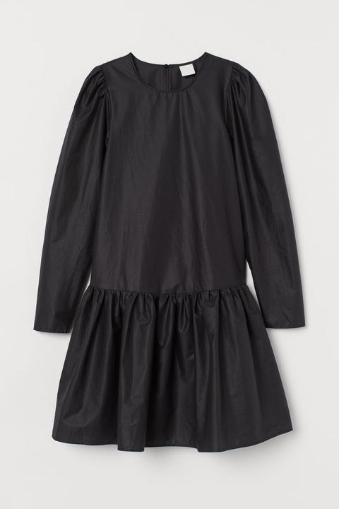 Robe En Popeline De Coton - Noir