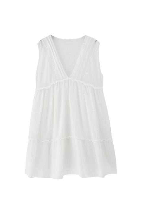 Vestido Mini Blanco Cortes