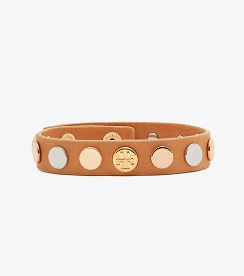 Logo Studded Single Wrap Bracelet from Tory Burch on 21 Buttons