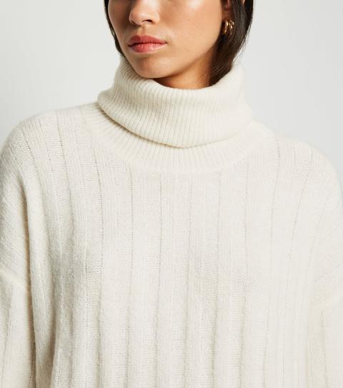 cream roll neck jumper dress