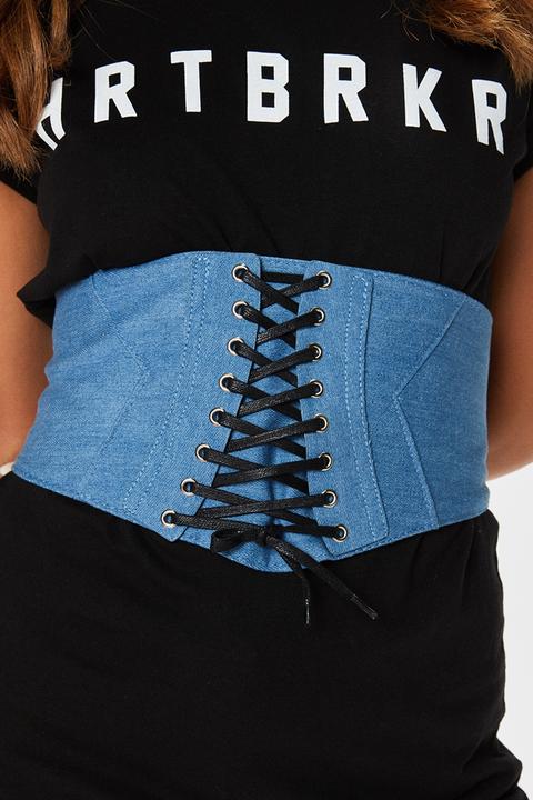 Mia Denim Lace Up Corset Belt