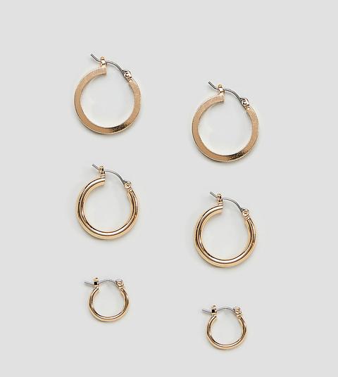 Asos Design Hoop Earring Pack In Gold Tone - Gold