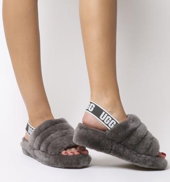 Ugg Fluff Yeah Slides Charcoal from 