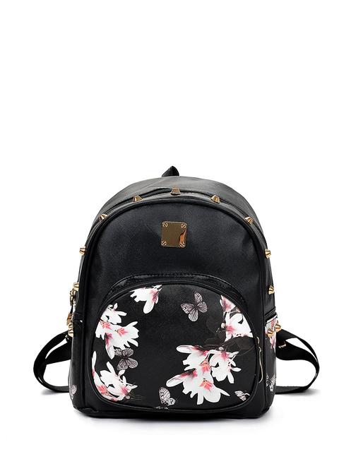 Zaino Pu Con Stampa Pocket Front Butterfly