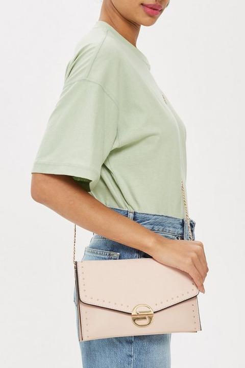 Womens Nude Candice Stud Clutch Bag - Nude, Nude