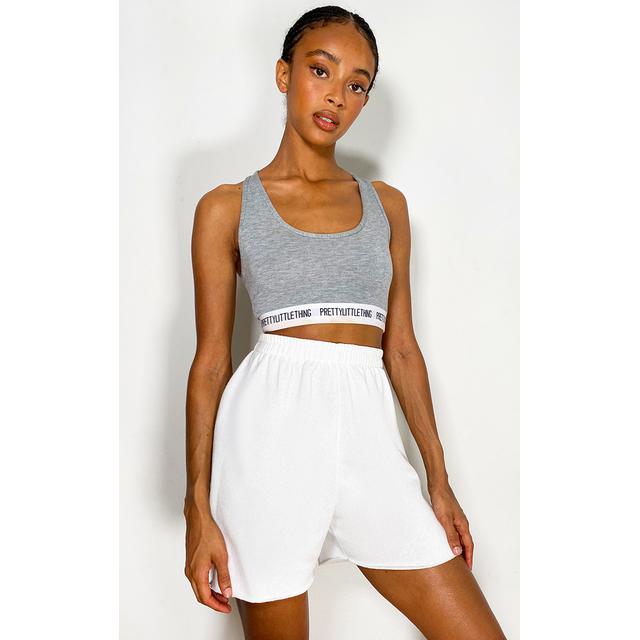 grey longline sweat shorts