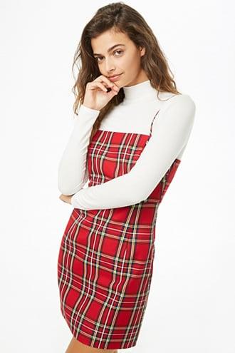 Forever 21 Plaid Mini Dress Red/green