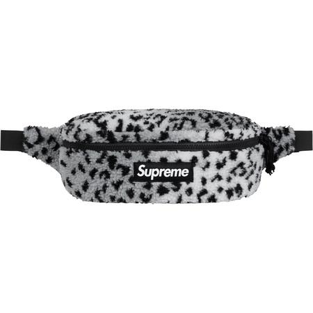 supreme leopard fleece waist bag