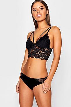 Bralette In Pizzo Con Fascette