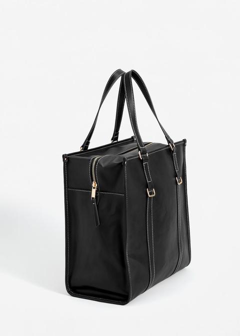 Bolso Shopper Costuras Contraste