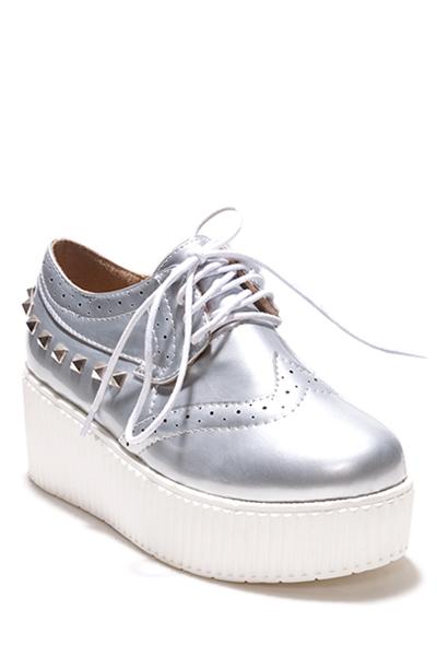 Rivets Hollow Out Platform Shoes