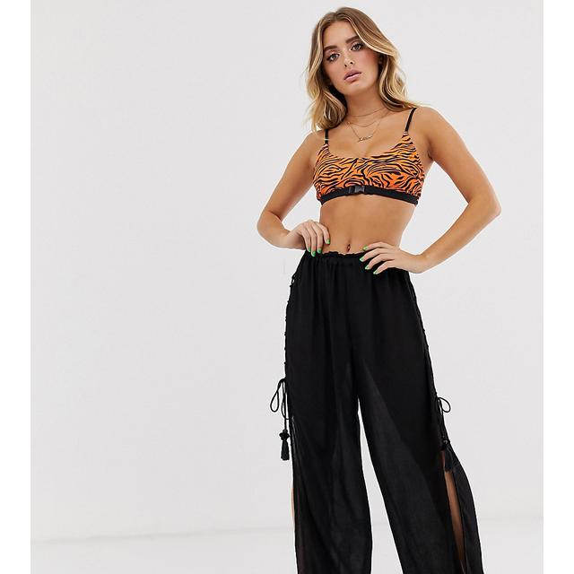 black beach trousers