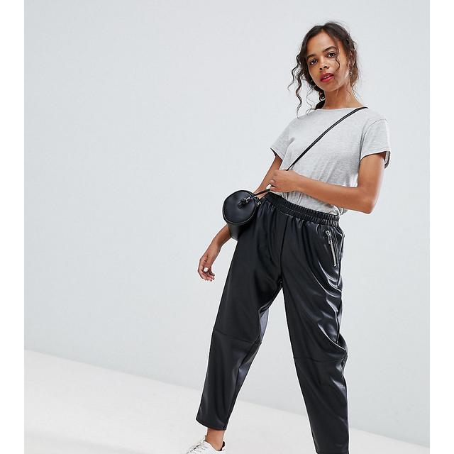 asos petite leather trousers