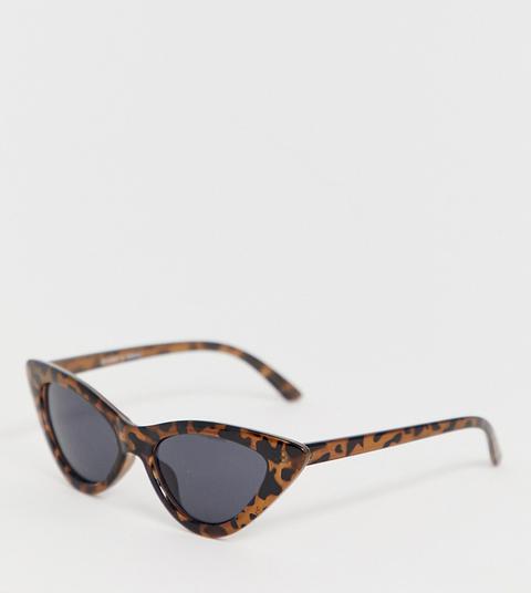 Monki Cat Eye Sunglasses In Tortoise-brown