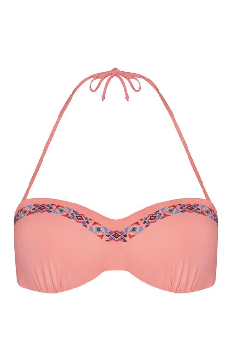 Top Bikini Corallo All'americana