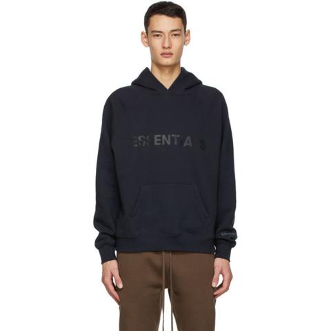 Essentials Ssense Exclusive Navy Logo Hoodie