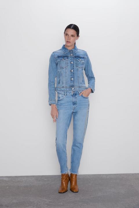 Jeans Z1975 Mom Fit Con Striscia Di Strass