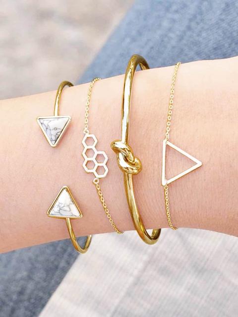 Bracciale Triangolare E Twist 4 Pezzi