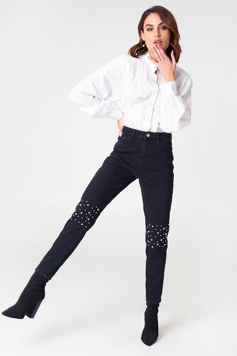 Pearl Knee Denim Schwarz