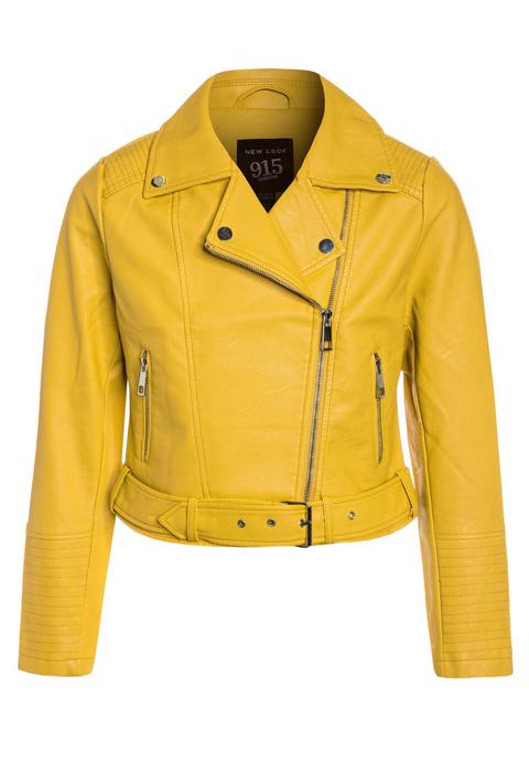 New Look 915 Generation Biker Jacket Giacca In Similpelle Mustard