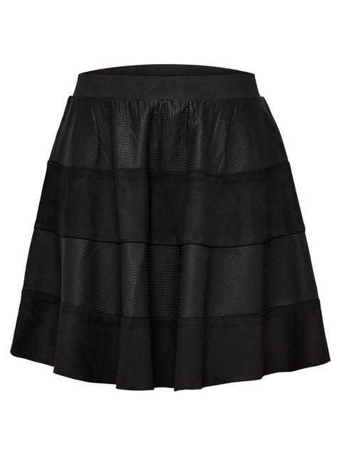 Only Kunstleder Rock Damen Schwarz