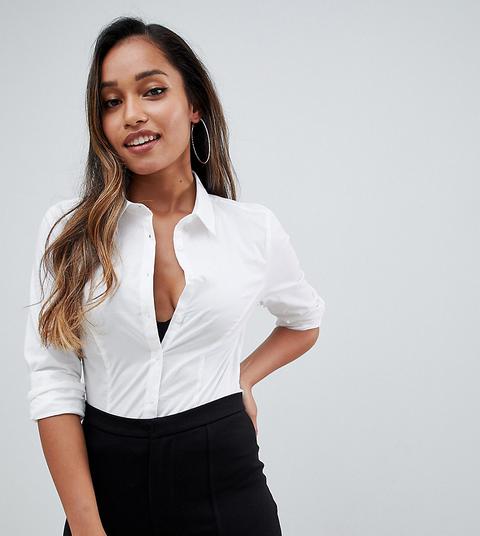 Camisa De Manga Larga De Asos Design Petite-blanco