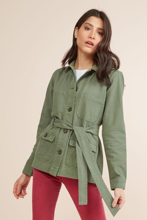 Womens Next Khaki Denim Utility Jacket