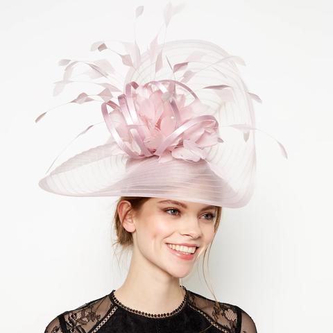 Debut - Pale Pink Floral Loop Saucer Fascinator
