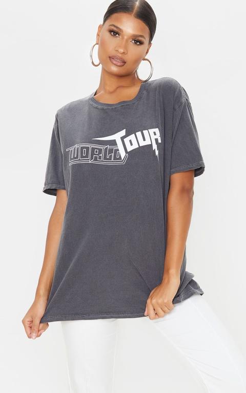 Grey World Tour Slogan T Shirt