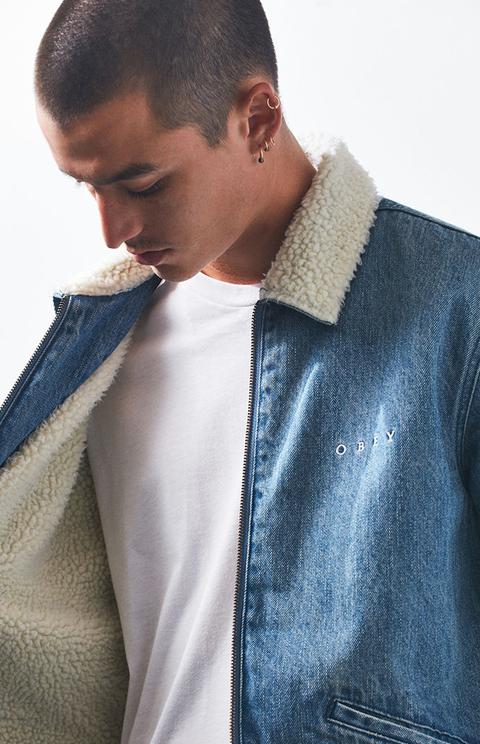 obey division denim jacket