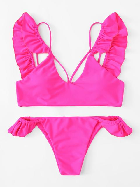 Harness Detail Bikini A Volant