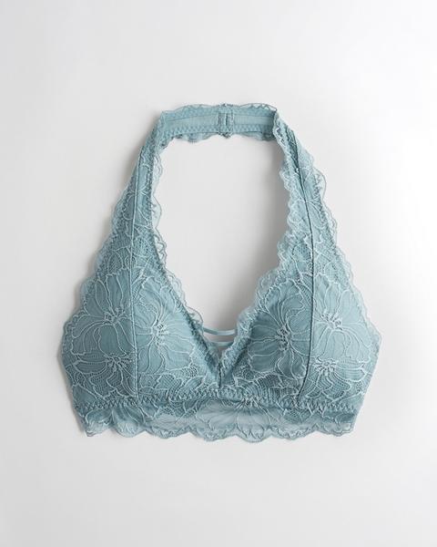 lace halter bralette with removable pads