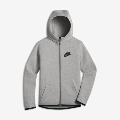 Nike Sportswear Tech Fleece Jacke Mit Durchgehendem Nike Plus – Schwarze Kapuzenjacke aus Tech Fleece mit