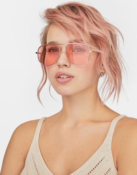 Gafas Metal Geométricas Rosas
