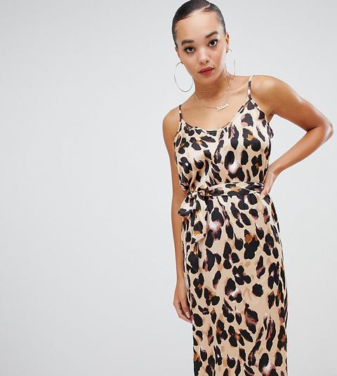 Leopard slip cheap midi dress