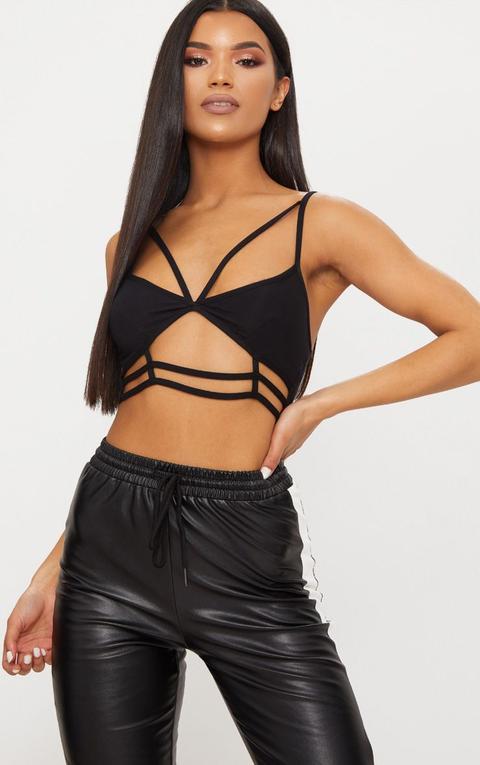 Black Strappy Harness Bralet