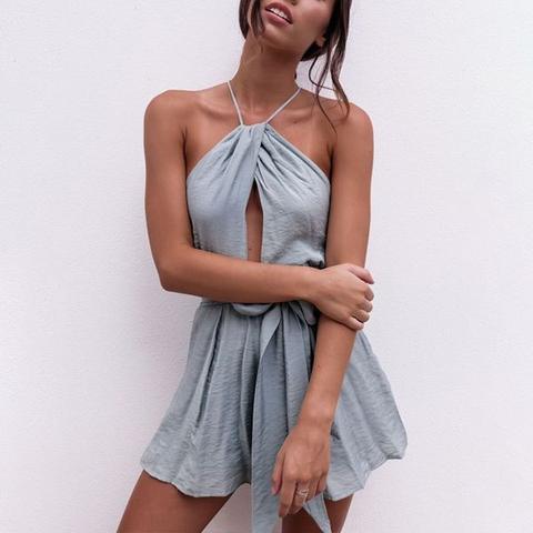 Leda Open Back Playsuit