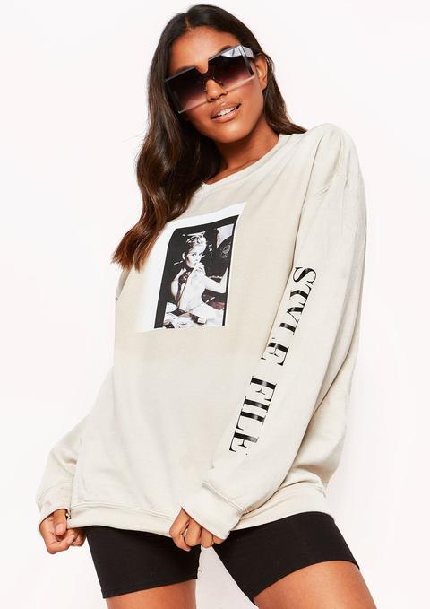 Jen Beige Style File Graphic Jumper